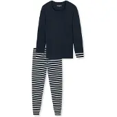 Schiesser Schlafanzug "Casual Essentials" 2 tlg. Baumwolle, Rundhalsausschnitt, langärmelig