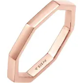 Elli Ring 925 Sterling Silber Geo, Pinky Ring in Rosegold | Gr.: 48