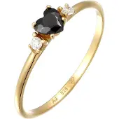 Elli Ring 925 Sterling Silber Herz in Gold | Gr.: 54