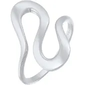 Elli Ring 925 Sterling Silber Spirale, Wellen in Silber | Gr.: 56