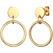 Elli Ohrringe 925 Sterling Silber Kreis, Plättchen in Gold | Gr.: onesize