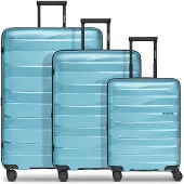 Bergpfeil Travel Trolley Set 3-teilig Glacier Blue Metallic hellblau 55cm