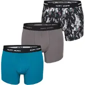 Happy Shorts Herren Boxer Shorts, 3er Pack - Retro Jersey, Logobund