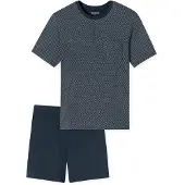 Schiesser Pyjama 182195 Comfort Essentials Herren Night Blue-XXXXXL