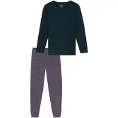 Schiesser Schlafanzug "Uncover Nightwear" 2 tlg. Baumwolle, Single Jersey-Qulität, langärmelig, bequem, atmungsaktiv