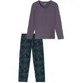 Schiesser Schlafanzug "Uncover Nightwear" 2 tlg. Baumwolle, Singel Jersey-Qualität, langärmelig, atmungsaktiv, bequem