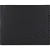 OXMOX Leder Geldbörse Leather RFID Protect Querscheinbörse Lizard Embossed Black schwarz