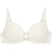 Triumph Bügel-BH "Wild Rose Sensation", Damen, Gr. 80, Cup C, silk weiß, Spitze, Obermaterial: 53% Polyester, 33% Polyamid, 14% Elasthan, BHs Bügel-BH, flache formende Spitze, mittlerer Shape-Effekt