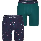 Happy Shorts 2er-Set: Boxershorts in Dunkelblau/ Dunkelgrün | Gr.: M