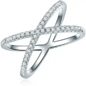 Lulu & Jane Ring Sterling Silber Zirkonia in silber | Gr.: 58