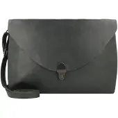 Harold's Leder Umhängetasche Fold Handbag Clutch Green dunkelgrün