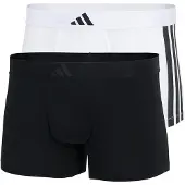 Adidas Underwear Unterhosen Active Flex Cotton 3 Stripes Trunk Herren Black / White (2er-Pack)-S