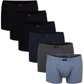 Götzburg Boxershorts GÖTZBURG "Boxershort 6er Pack", Herren, Gr. XXL, bunt (schwarz, blau, grau), Obermaterial: 95% Baumwolle CO. 5% Elasthan EL., Unterhosen Boxershorts