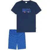 Schiesser Shorty Jungen Jersey blau bedruckt, 92 773758-0001-00920