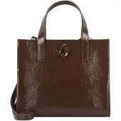 Ted Baker Leder Handtasche Umhängetasche Rouseta Rose Detail Midi Leather Bag Brn-Choc dunkelbraun