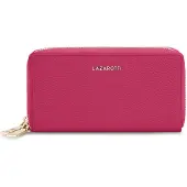 Lazarotti Geldbörse Bologna Leather Double Zip Around Wallet Hot Pink
