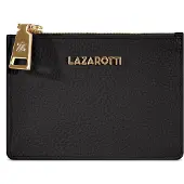 Lazarotti Kartenhalter Bologna Leather Zip Etui 4 Card Slots Black schwarz