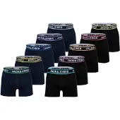 Jack & jones JACK&JONES Herren Boxershorts, 10er Pack - JACLIMES SOLID TRUNKS 10 PACK, Baumwoll-Stretch, Logo