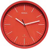 MAUL Wanduhr MAULjump Ø 31 x 4.2 cm funkgesteuert Kunststoff 1 x AA (1.5 V) rot