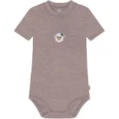Normani Outdoor Sports Baby Kurzarm Body - 100% Bio-Merinowolle in Rosa | Gr.: 56