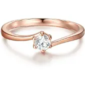 Trilani Ring - Sterling Silber Ring Zirkonia - Gr. 47 - in Gold - für Damen