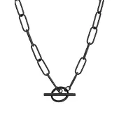 Liebeskind berlin Halsketten - Edelstahl The Short T-bar - Gr. unisize - in Schwarz - für Damen
