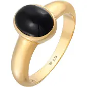 KUZZOI Ring Herren Siegelring Onyx Oval Basic 925 Silber Kuzzoi Gold