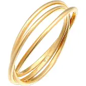 Elli Ringe - Ring Wickelring Trio Basic 375 Gelbgold - Gr. 58 MM - in Gelbgold - für Damen