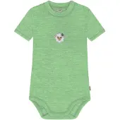 Normani Outdoor Sports Baby Kurzarm Body - 100% Bio-Merinowolle in Grün | Gr.: 68
