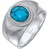 KUZZOI Ring Herrren Siegelring Türkiser Howlith 925 Silber Kuzzoi Silber