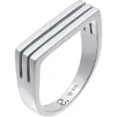 Elli Ring Siegelring Rechteck Unisex 925 Silber Rhodiniert Elli Premium Silber