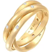 Elli Ring Wickelring Trio Basic Zirkonia 925 Silber Elli Premium Gold