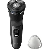 Philips Shaver 3000 Series S3145/00 Elektrischer Nass- und Trockenrasierer, Rotationstrasierer, Schwarz, PowerCut blade system, SH30, 2 Jahr(e), Akku