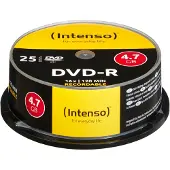Intenso DVD-Rohlinge 4101154, DVD-R, 4,7 GB, 120 Minuten, bis zu 16-fach, Spindel, 25 Stück