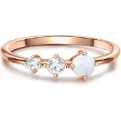 Glanzstücke Ring - Sterling Silber Ring Zirkonia Opal - Gr. 60 - in Gold - für Damen