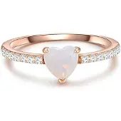 Glanzstücke Ring - Sterling Silber Ring Mondstein (synth.) Herz - Gr. 56 - in Gold - für Damen