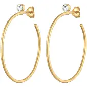 Elli Ohrringe Creolen Stecker Kristalle Klassisch 925 Silber Elli Premium Gold