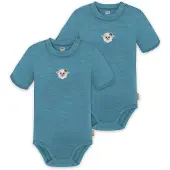 Normani Outdoor Sports 2x Baby Merino Kurzarm Body in Blau | Gr.: 80