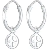 Elli Ohrringe Creolen Peace Boho Symbol 925 Silber Elli Silber