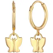 Elli Ohrringe 925 Sterling Silber Schmetterling in Gold | Gr.: onesize