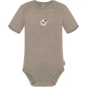 Normani Outdoor Sports Baby Merino Body Kurzarm Tauranga in Beige | Gr.: 80