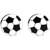 Elli Ohrringe 925 Sterling Silber Fussball in Schwarz | Gr.: onesize