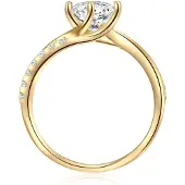 Trilani Ring - Sterling Silber Ring Zirkonia - Gr. 52 - in Gold - für Damen
