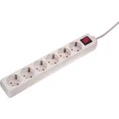 As Schwabe as-Schwabe 6-fach Steckdosenleiste Schalter 230V 16A 1,4m Mehrfachsteckdose IP20