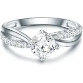 Trilani Ring - Sterling Silber Ring Zirkonia - Gr. 50 - in Silber - für Damen