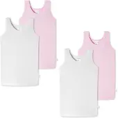 Schiesser Unterhemd Allday Basic in weiß/rosa | Gr.: 104