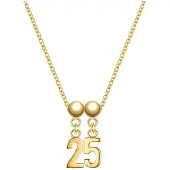Glanzstücke Set (Kette + 2 Charms) Zahl 25 aus Sterling Silber in gelbgold | Gr.: onesize