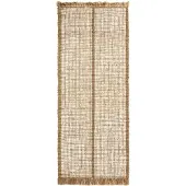 Ferm Living Athens Stripes Teppich 80 x 200 cm natur/creme - , Weiß, für Wohnzimmer, Stoff / Textil