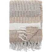 Creative Collection - Isnel Decke aus Recycelter Baumwolle 160x130 cm - Natur