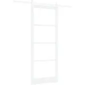 vidaXL Schiebetür Weiß 93 x 232 cm Massivholz Kiefer und Glas